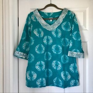 Calypso for Target Turquoise Tie Dye Tunic